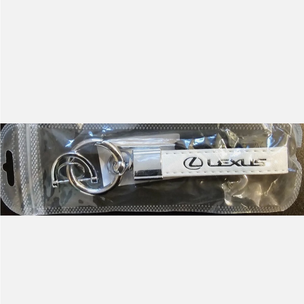 Premium Lexus Leather White Keychain - New